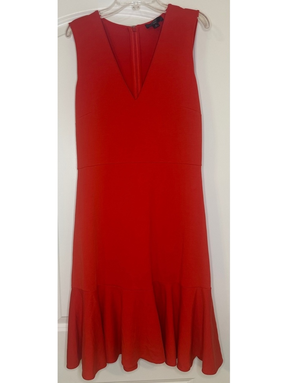 J.Crew 365 Women's Red Sleeveless V-Neck Midi Dress Size 6